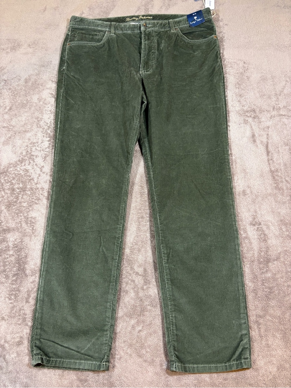 NWT Tommy Bahama Sea Coast Corduroy 5 Pocket Pants Green Mens 38x32